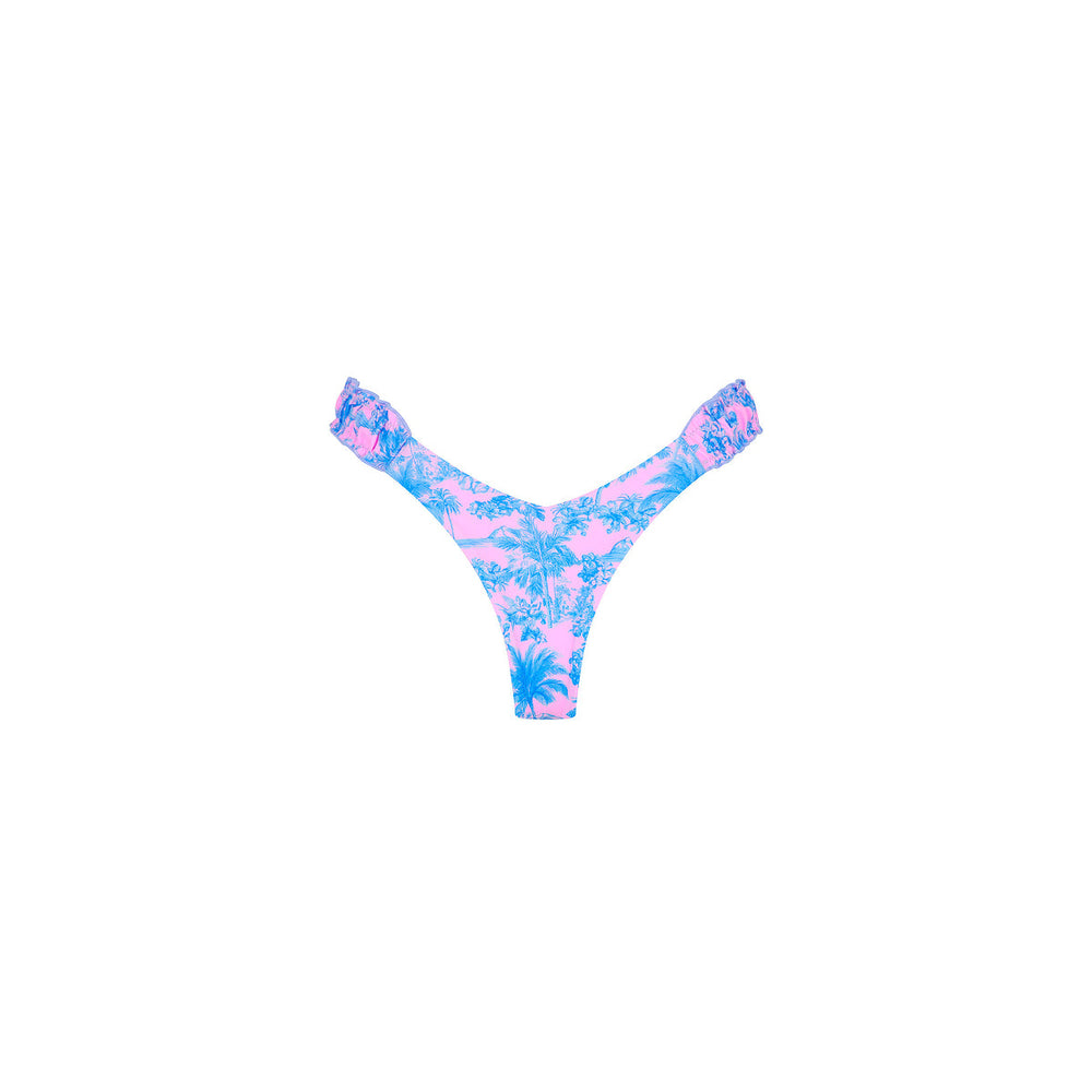 Lettuce Edge Scrunch Thong Bikini Bottom - Paloma
