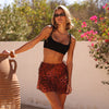 Simple Shirred Tie Crop - Natural Black