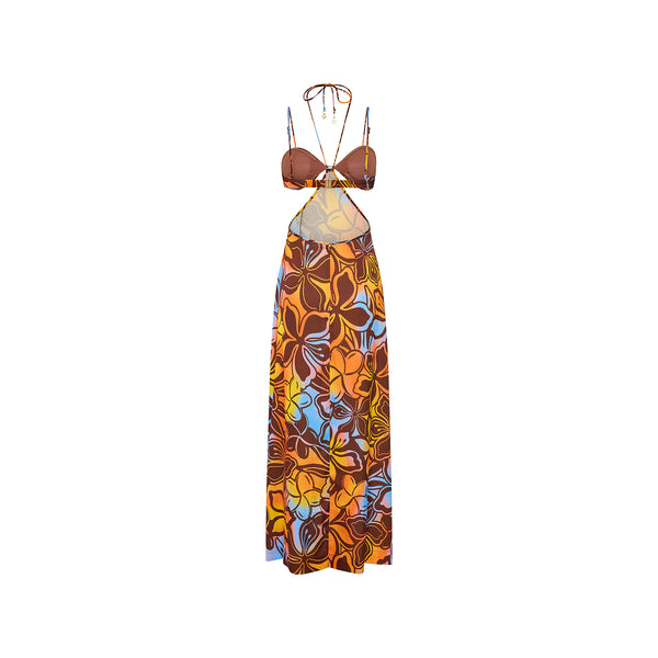 Strappy Cut Out Maxi Dress - Frangipani Fizz