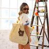 Straw Beach Tote Bag - Coco