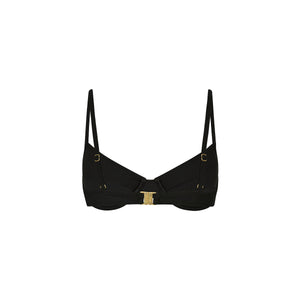 Ditzy Underwire Bra Bikini Top - Twilight Black