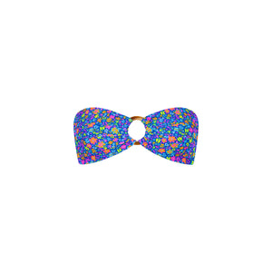 Strapless Bandeau Bikini Top - Electric Bloom