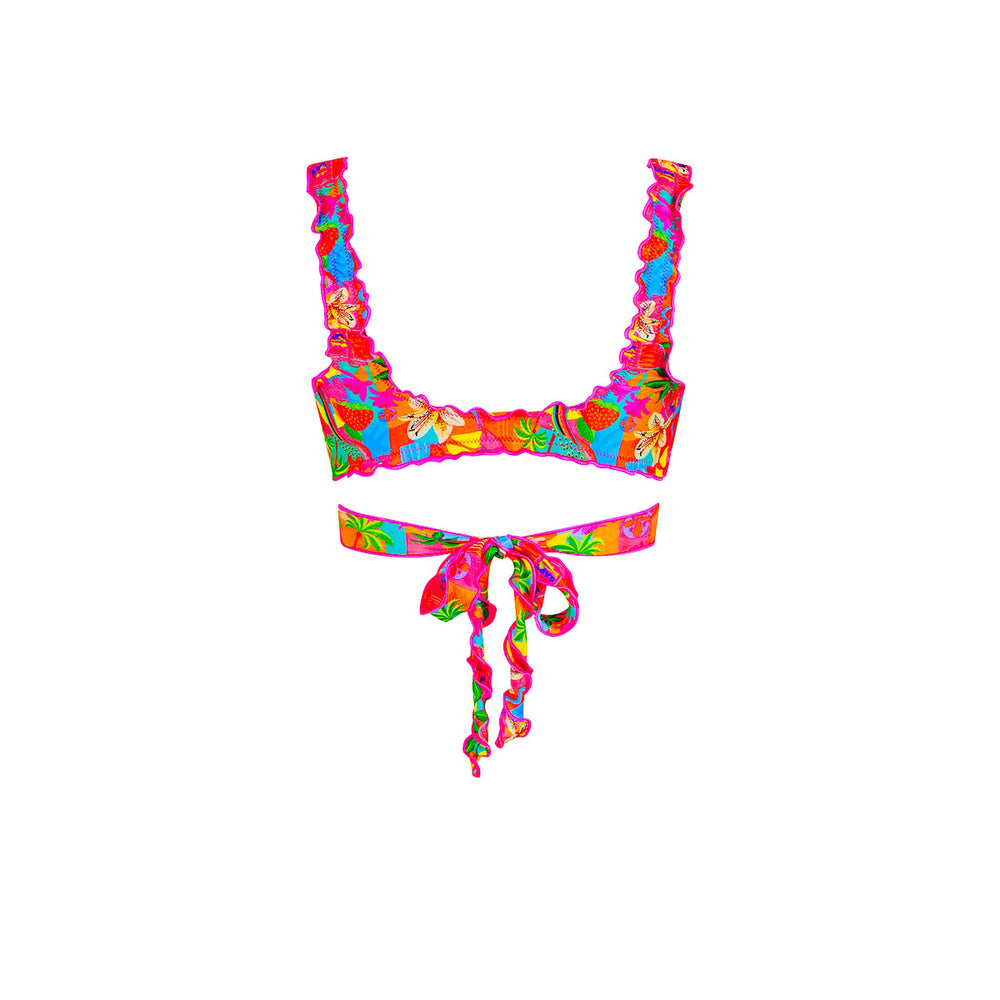 Lettuce Edge Wrap Bikini Top - Havana Haven