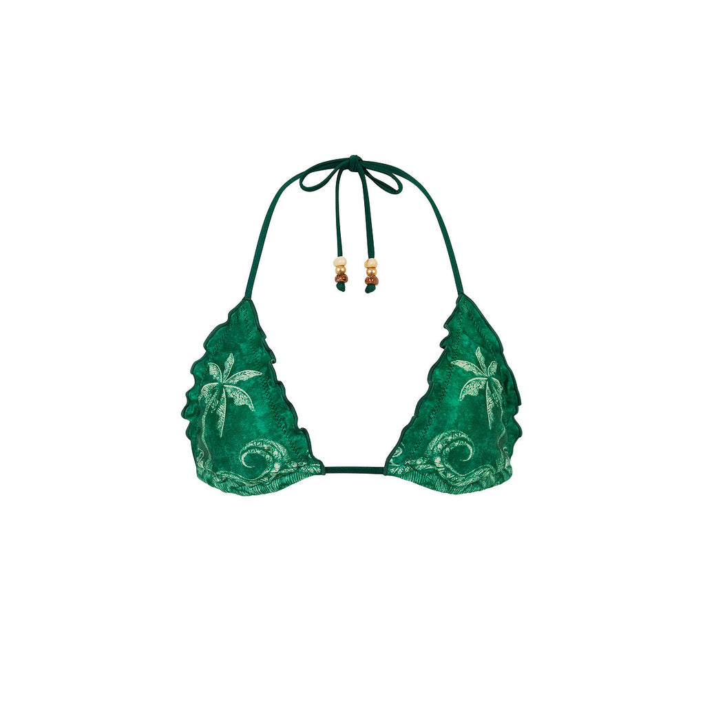 Lettuce Edge Bralette Bikini Top - Palm Tides