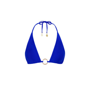 Ring Halter Bikini Top - Blue Lagoon