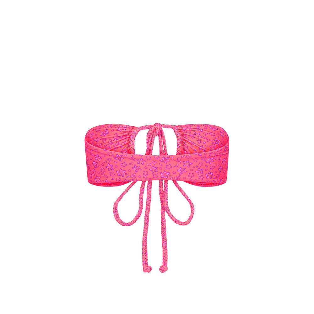 Braided Tie Bandeau Bikini Top - Kiss Me