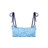 Shirred Crop Tie Bikini Top - Dream Flower