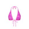 Bind Triangle Halter Bikini Top - Bubble Berry