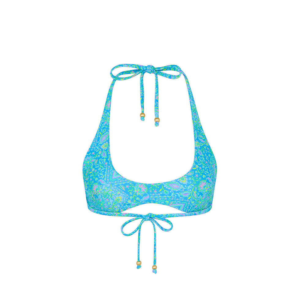 Scoop Mini Halter Crop Bikini Top - Stargaze