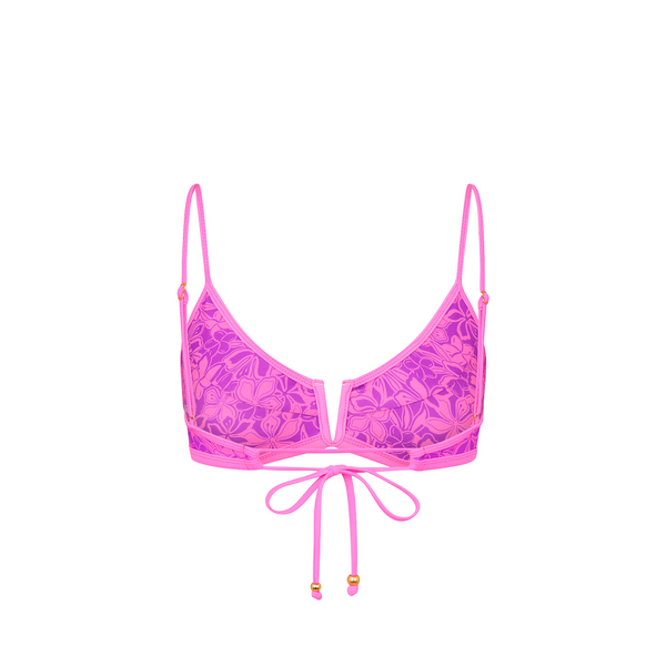 Bind Slim V Crop Bikini Top - Bubble Berry