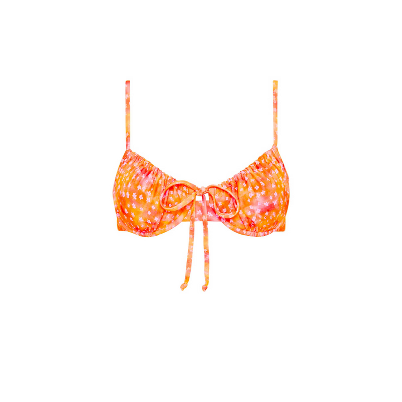 Ruched Underwire Bra Bikini Top - Apricot Lane