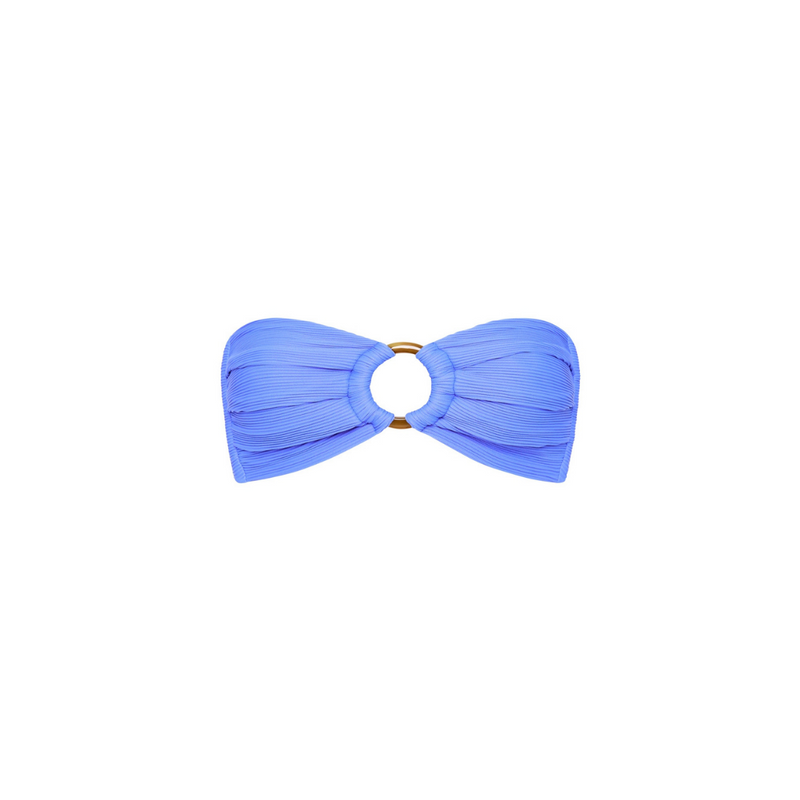 Strapless Bandeau Bikini Top - Breezy Blue Ribbed